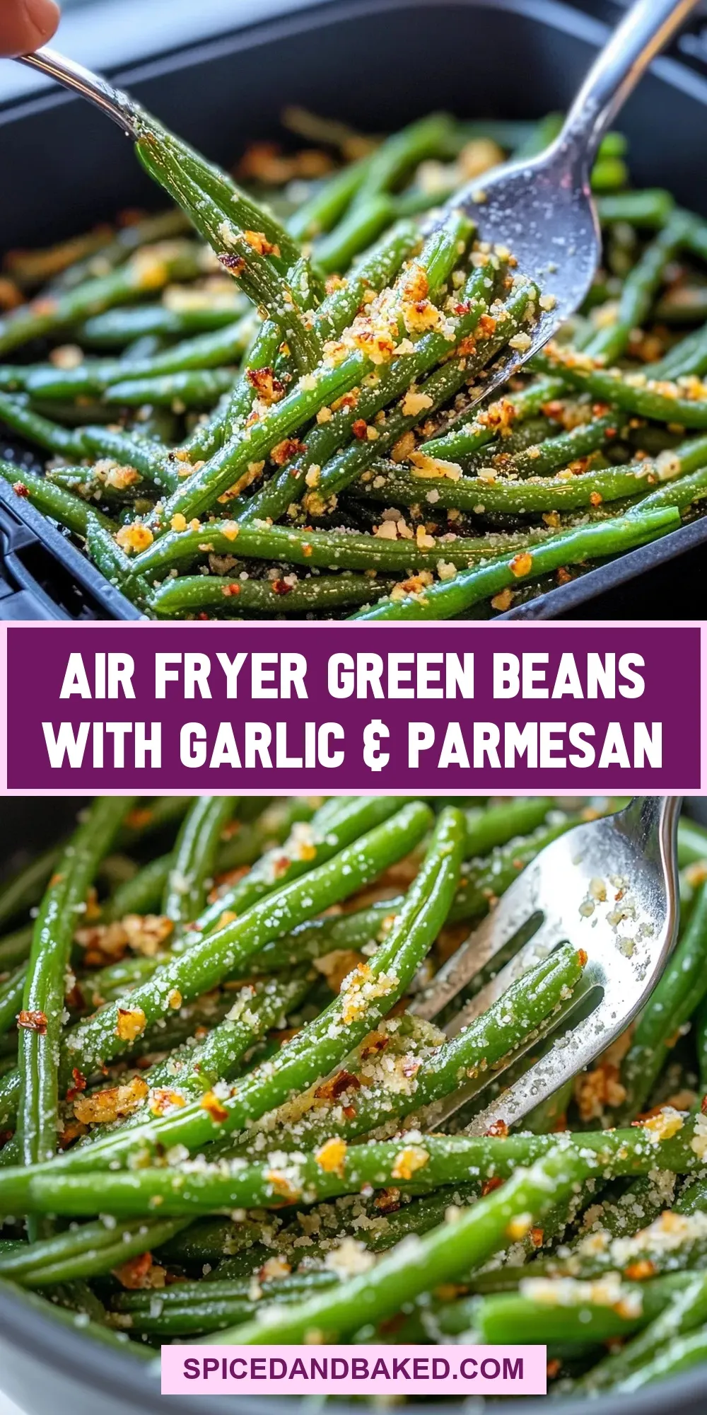 Savory Air Fryer Green Beans With Garlic & Parmesan