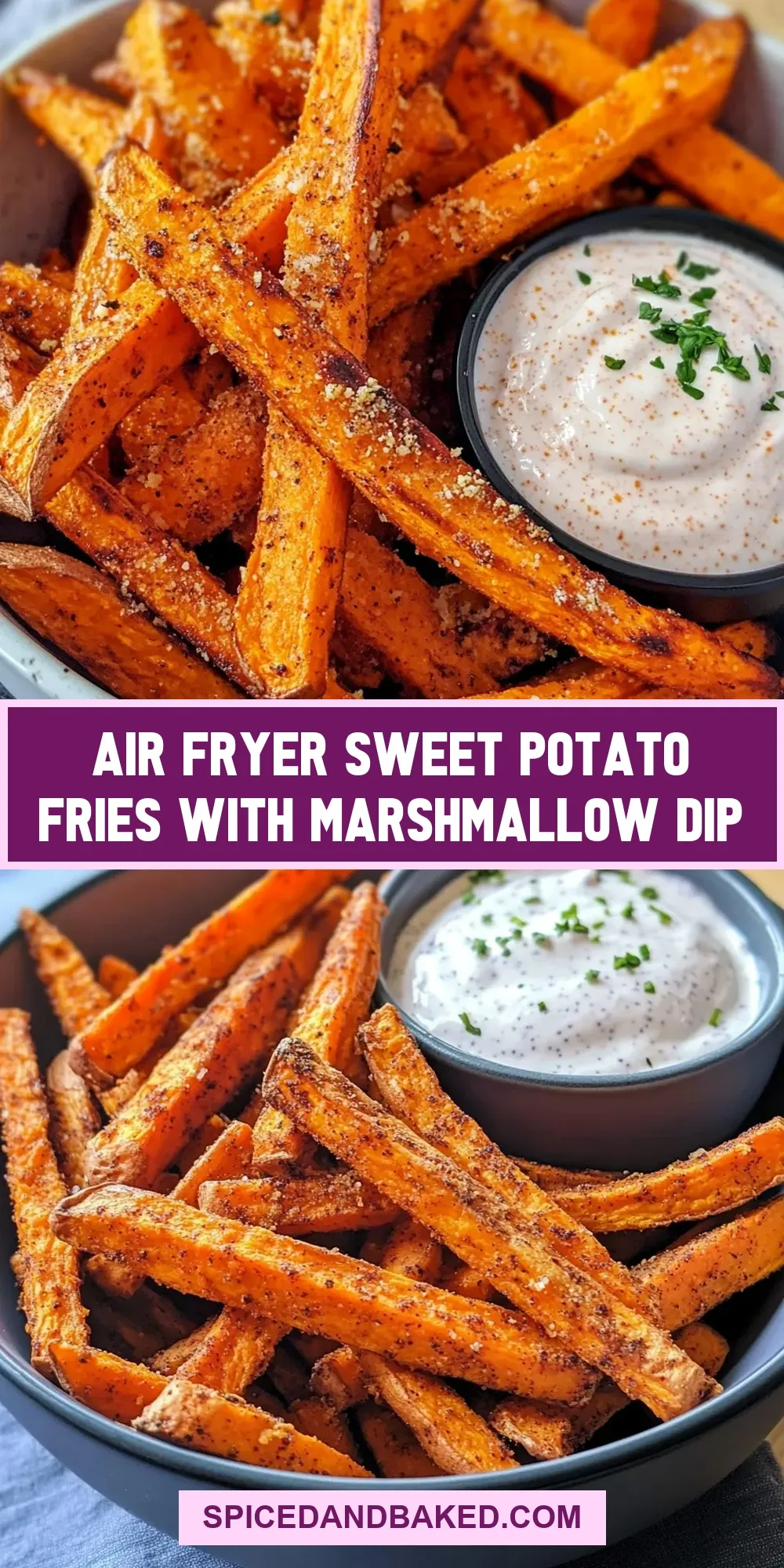 Fresh Air Fryer Sweet Potato Fries With Marshmallow Dip
