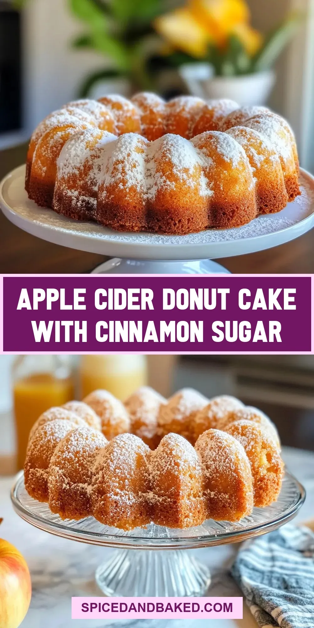 The Best Apple Cider Donut Cake With Cinnamon Sugar Ever