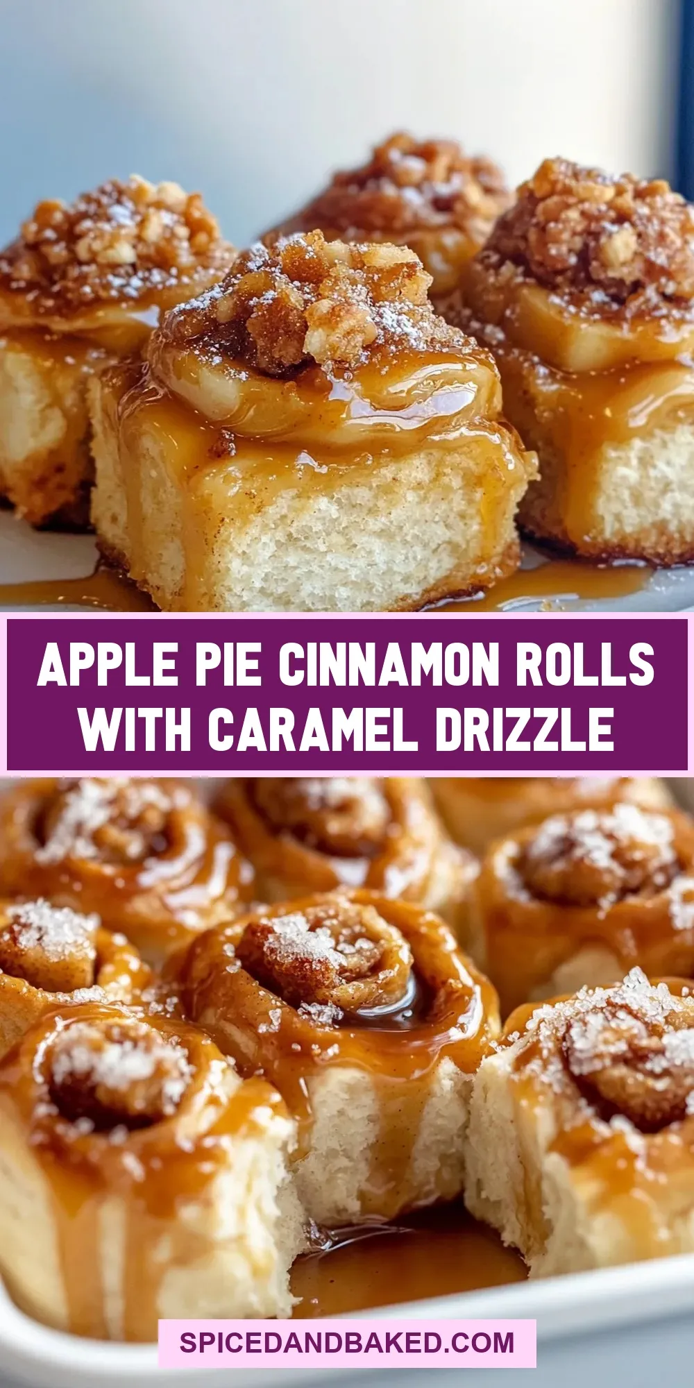 How To Make Creamy Apple Pie Cinnamon Rolls With Caramel Drizzle
