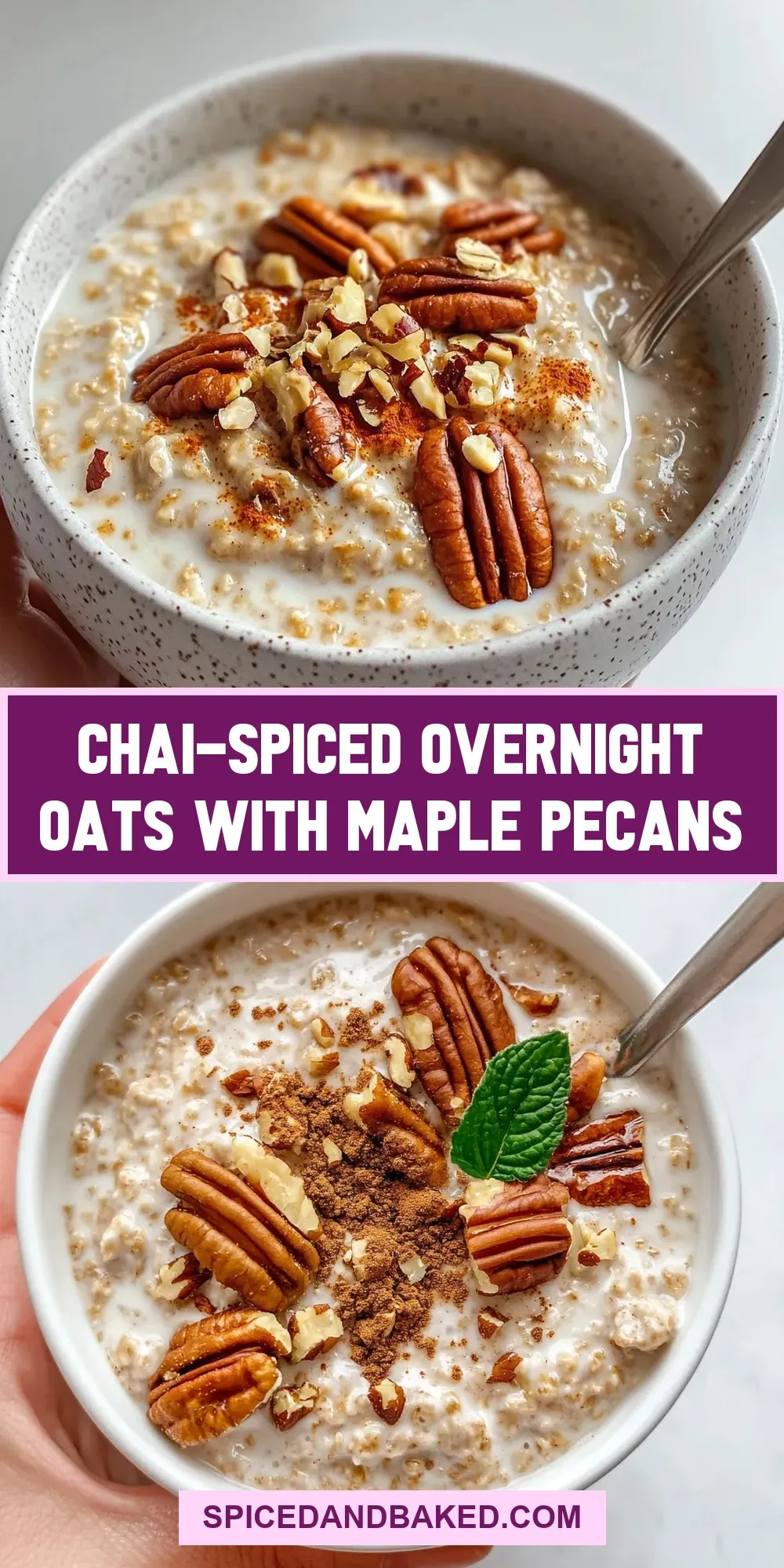 Savory Chai-Spiced Overnight Oats With Maple Pecans