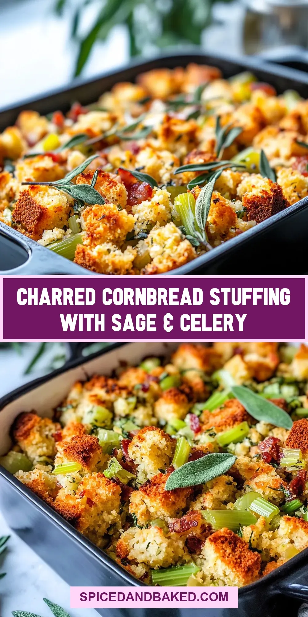 Homemade Charred Cornbread Stuffing With Sage & Celery