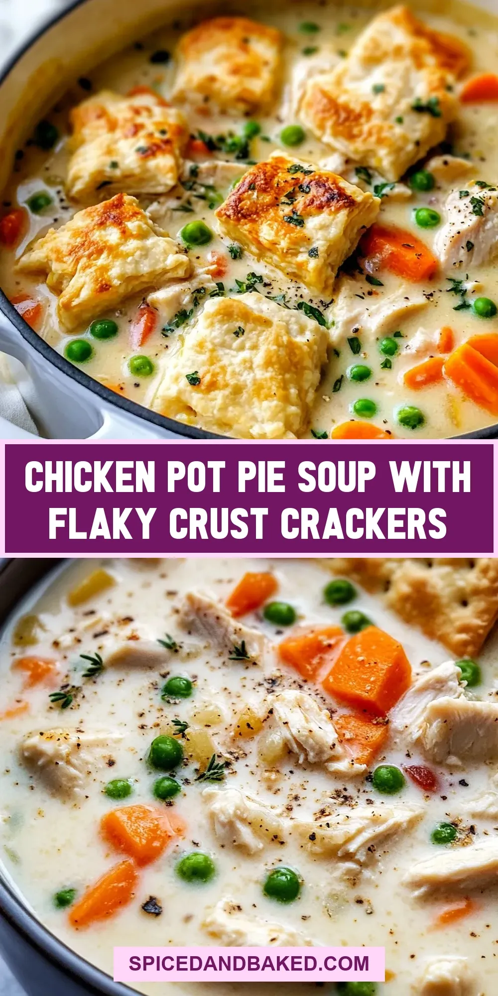 Chicken Pot Pie Soup With Flaky Crust Crackers Recipe