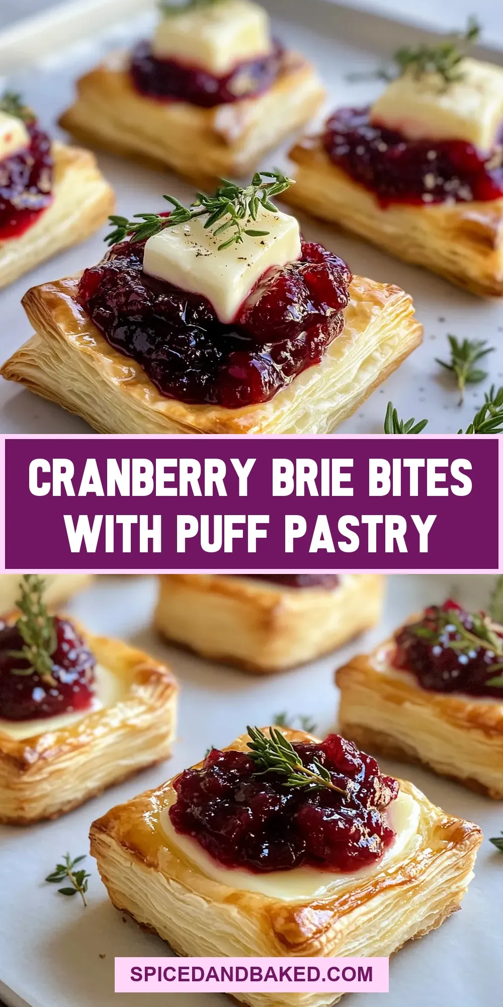 Easy Cranberry Brie Bites With Puff Pastry Recipe