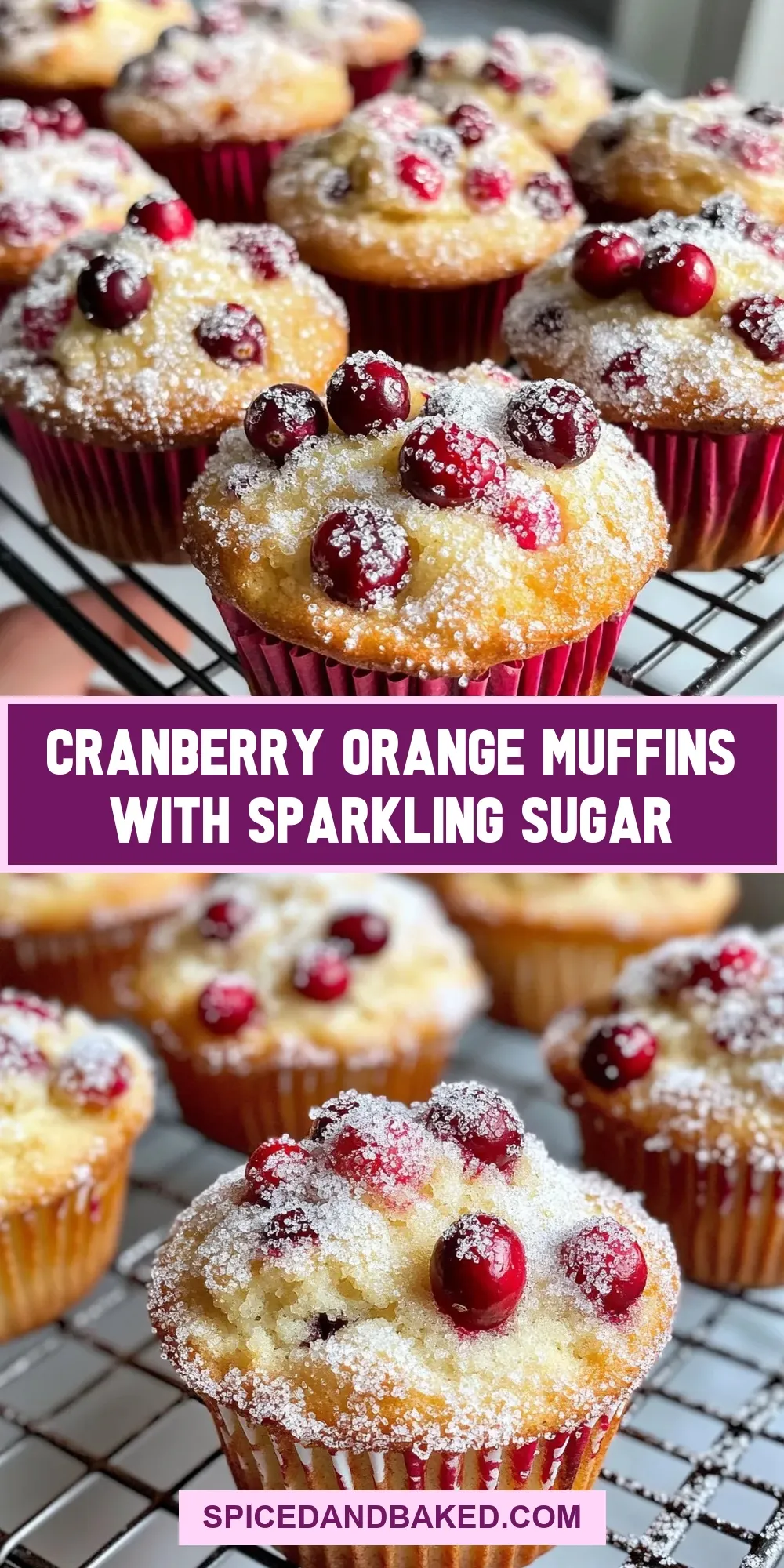 Cranberry Orange Muffins With Sparkling Sugar (Tasty & Delicious)