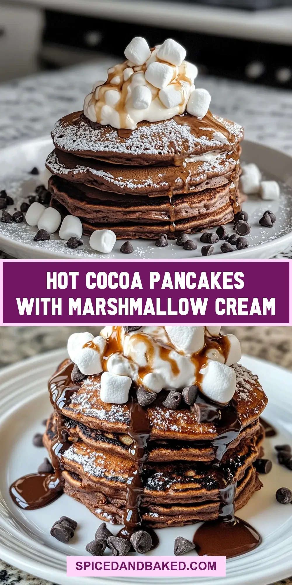 Flavorful Hot Cocoa Pancakes With Marshmallow Cream