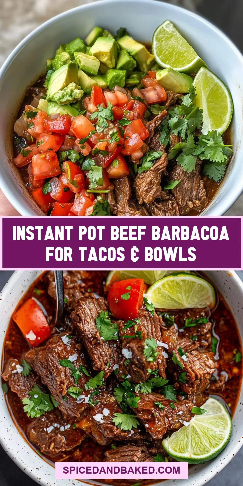 Easy Instant Pot Beef Barbacoa For Tacos & Bowls Recipe