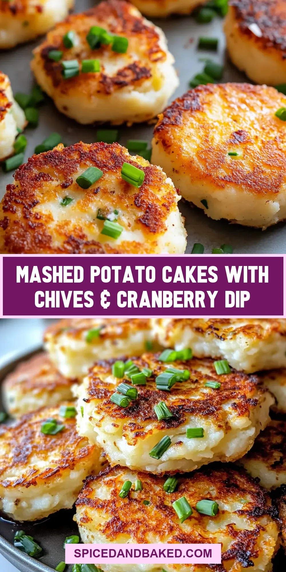 How To Make Simple Mashed Potato Cakes With Chives & Cranberry Dip
