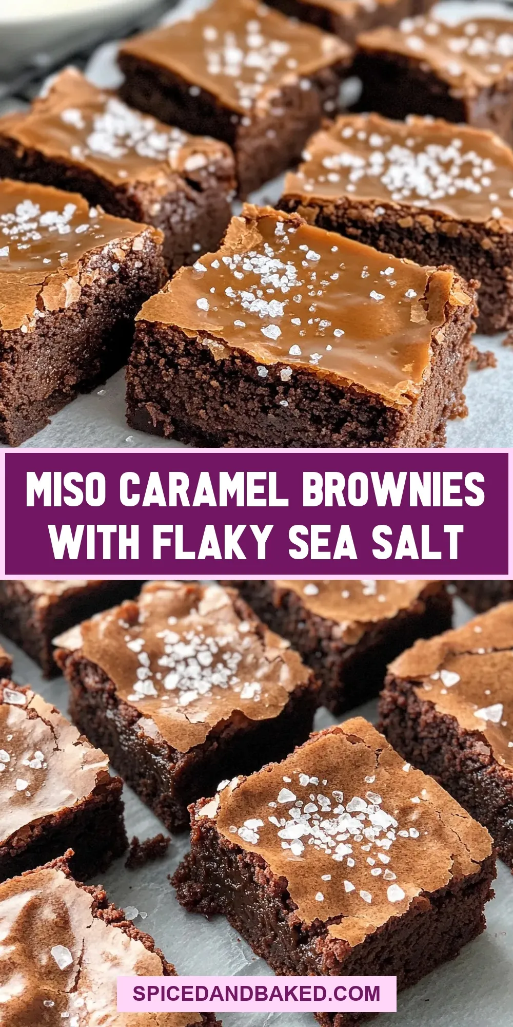 Miso Caramel Brownies With Flaky Sea Salt (Homemade & Delicious)