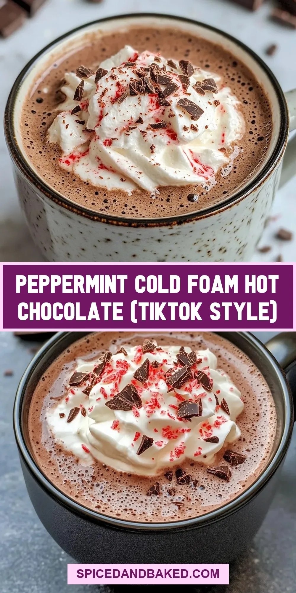 Irresistible Peppermint Cold Foam Hot Chocolate (Tiktok Style)