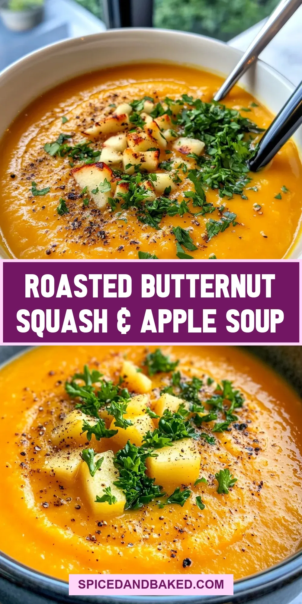 The Best Roasted Butternut Squash & Apple Soup Ever