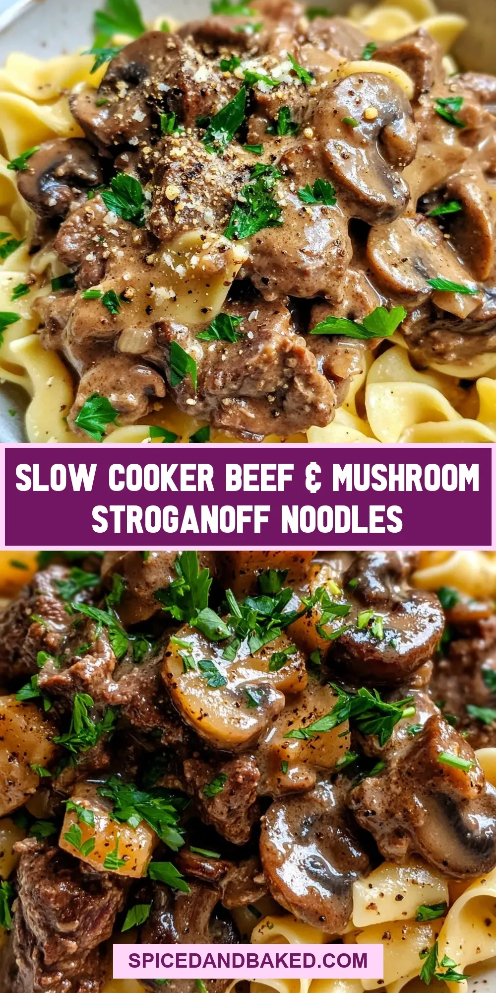 How To Make Quick Slow Cooker Beef & Mushroom Stroganoff Noodles