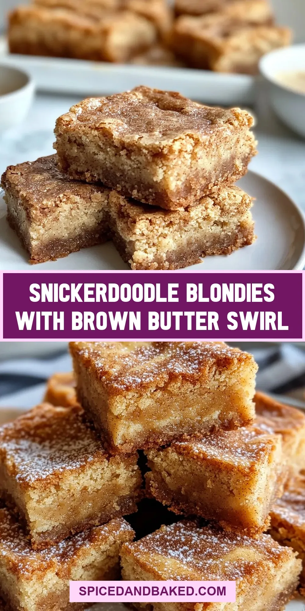 How To Make Quick Snickerdoodle Blondies With Brown Butter Swirl