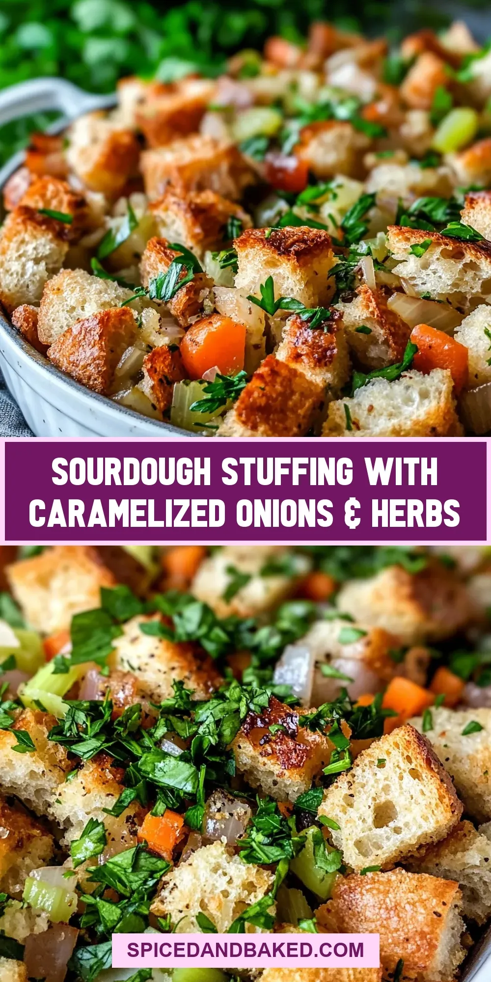 Perfect Sourdough Stuffing With Caramelized Onions & Herbs