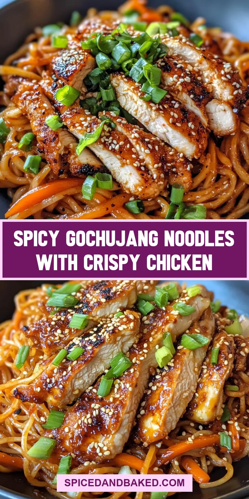 The Best Spicy Gochujang Noodles With Crispy Chicken