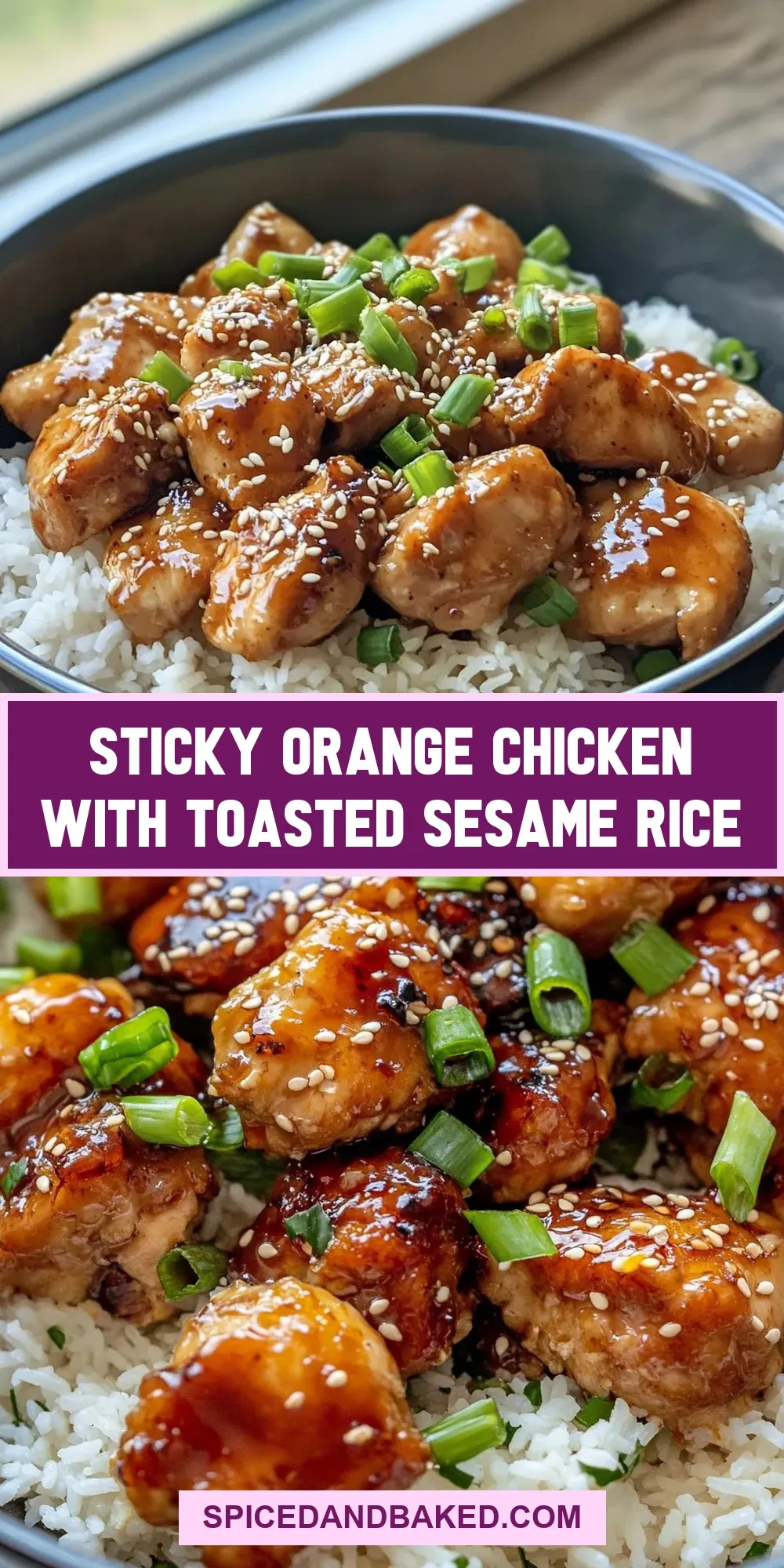 Sticky Orange Chicken With Toasted Sesame Rice Recipe