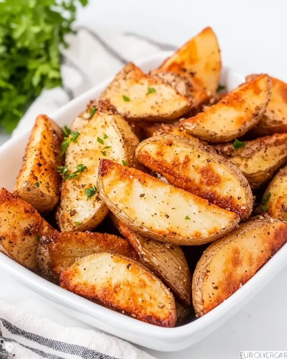 Easy Air Fryer Potato Wedges food shot