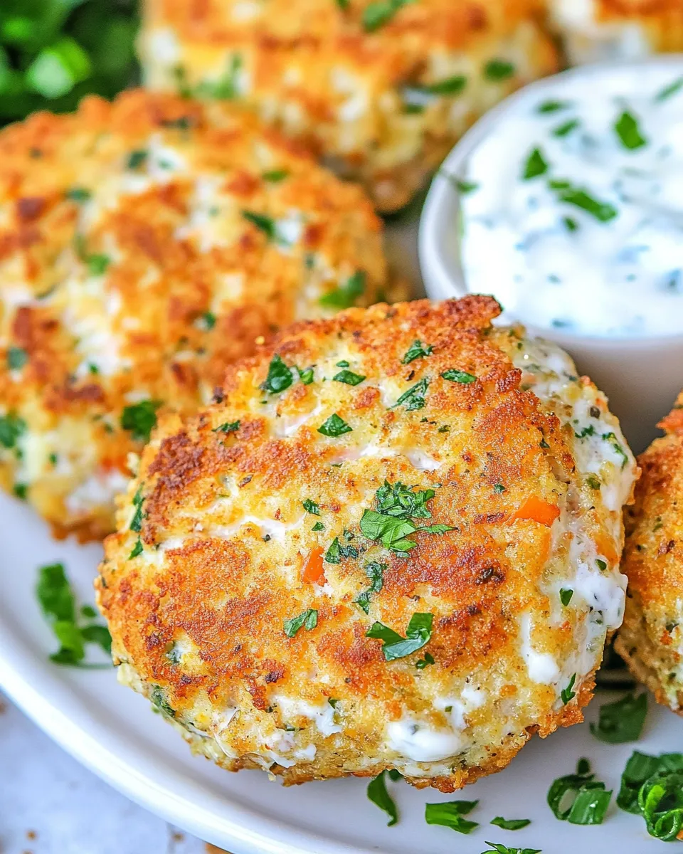 Easy Air Fryer Salmon Cakes food shot