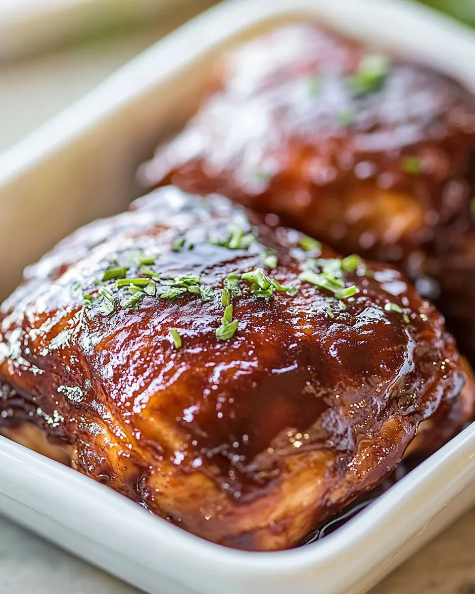 Easy Baked BBQ Chicken Thighs food shot