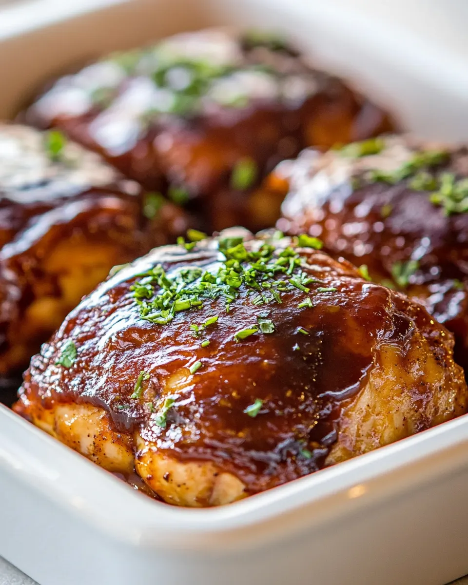Delicious Baked BBQ Chicken Thighs plate image