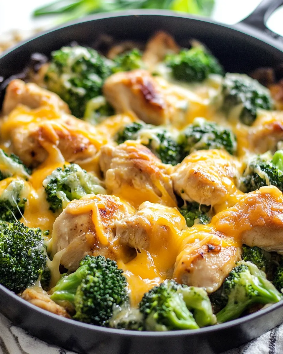 Classic Cheesy Broccoli Chicken Skillet Recipe image
