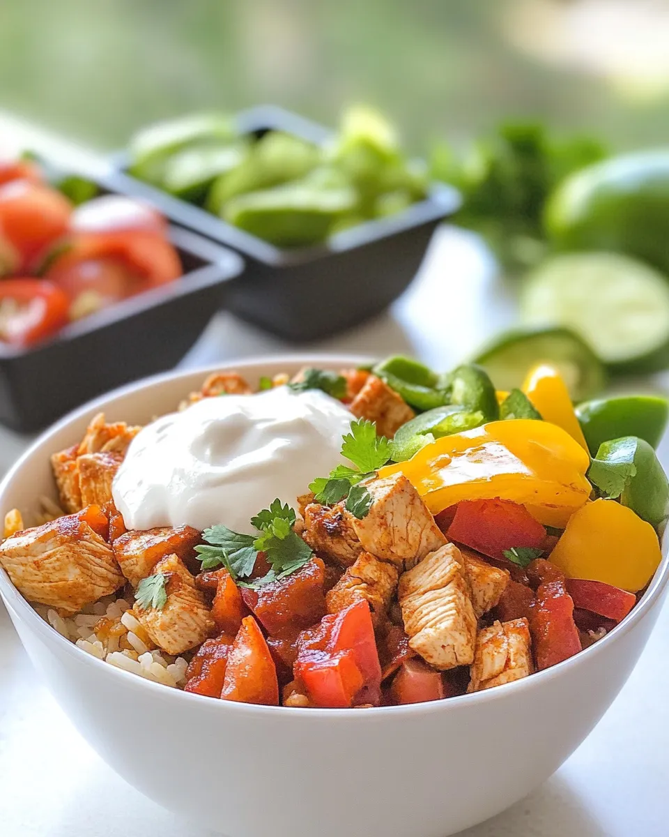 Homemade Chicken Fajita Rice Bowl photo