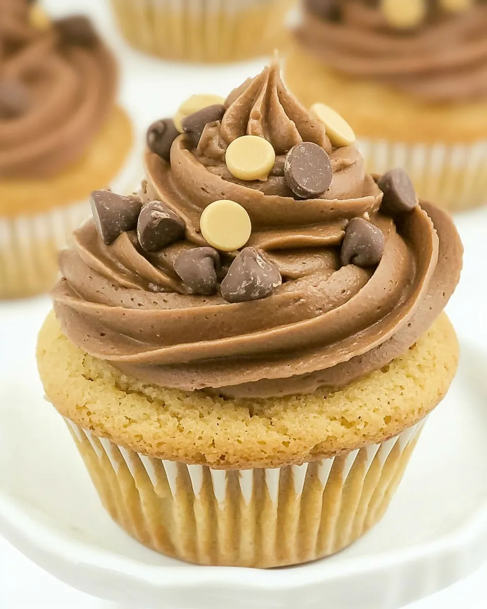 Easy Chocolate Chip Cookie Cupcakes (brown butter chocolate frosting) recipe photo