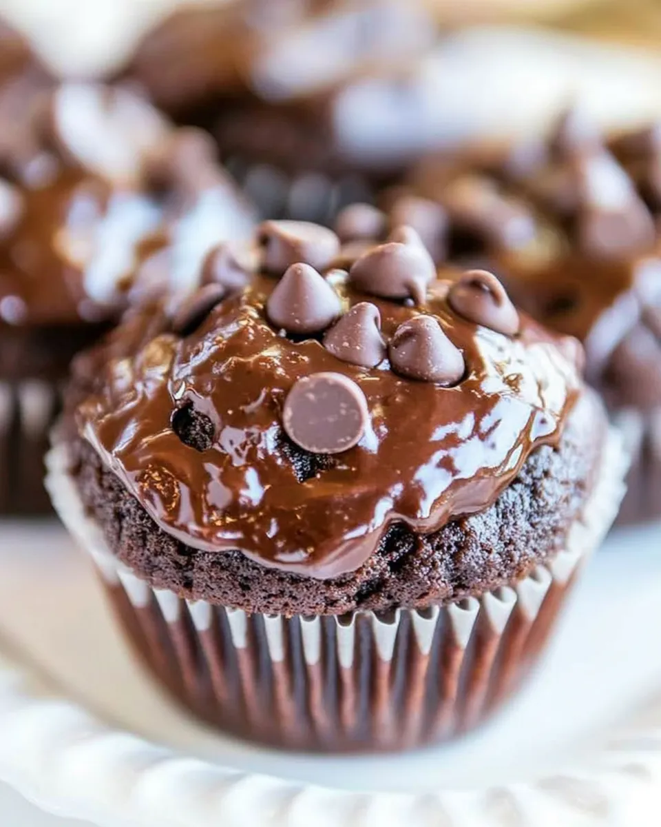 Easy Chocolate Lovers Chocolate Chocolate-Chip Muffins dish photo
