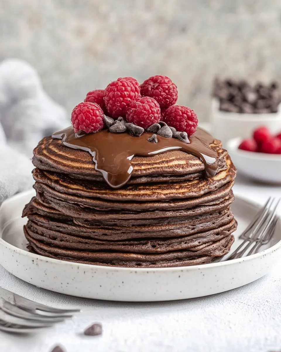Homemade Chocolate Pancakes photo