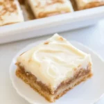 Homemade Cinnamon Roll Bars with Cream Cheese Frosting photo