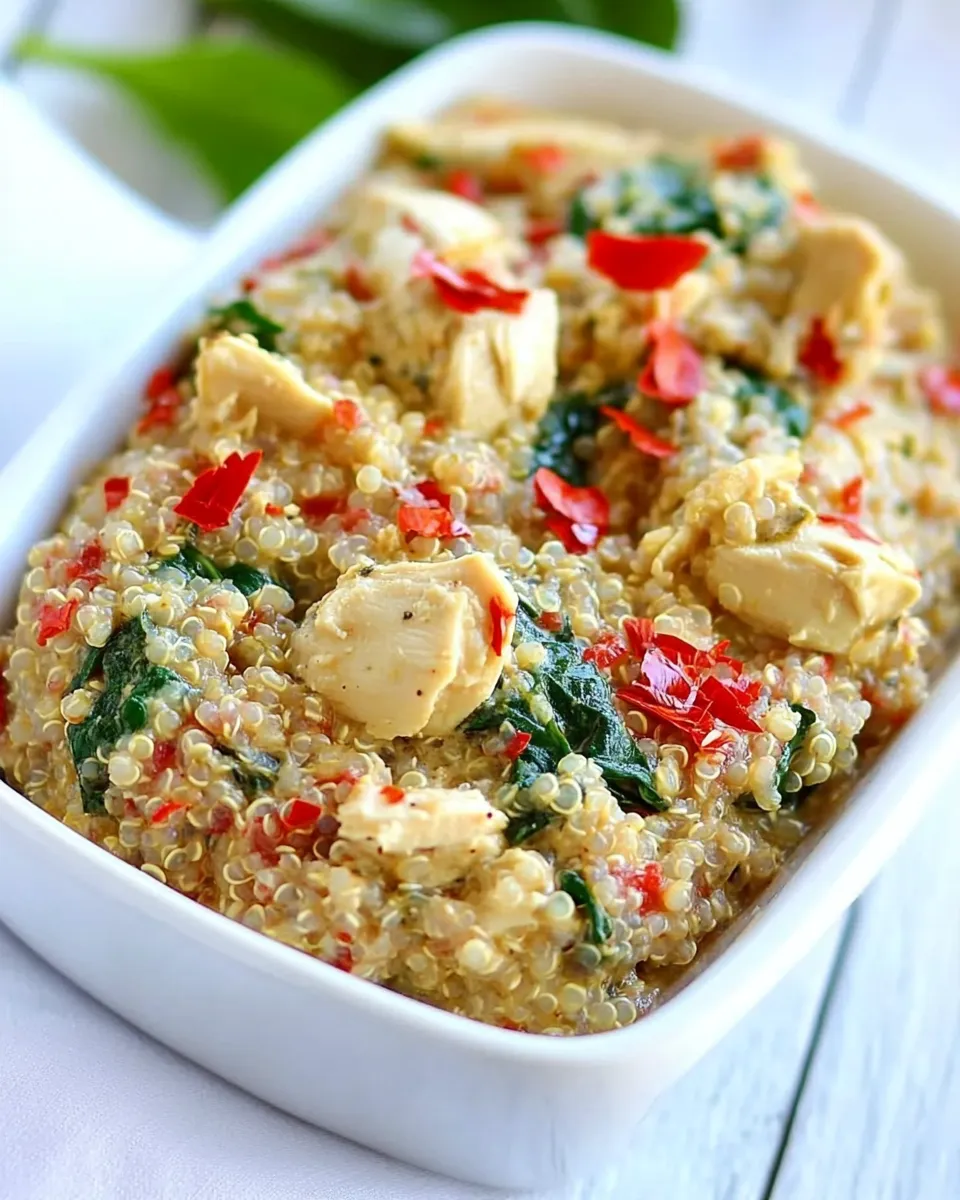 Classic Creamy Spinach and Artichoke Chicken Quinoa dish photo