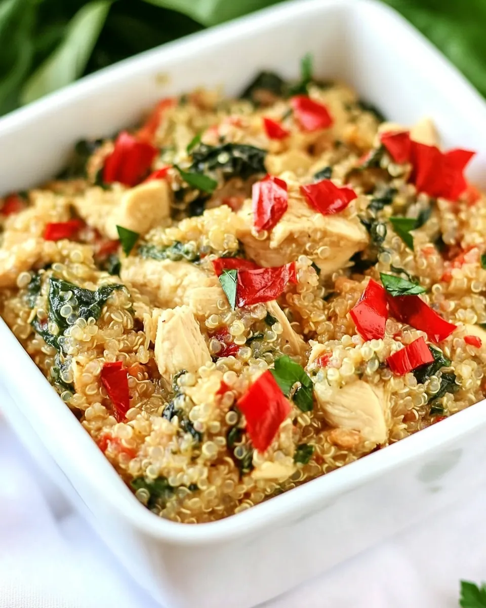Easy Creamy Spinach and Artichoke Chicken Quinoa food shot