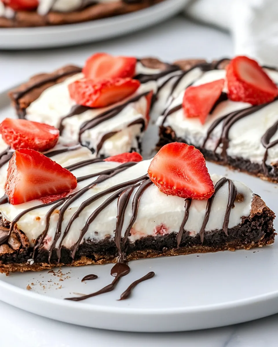 Quick Easy Brownie Pizza food shot
