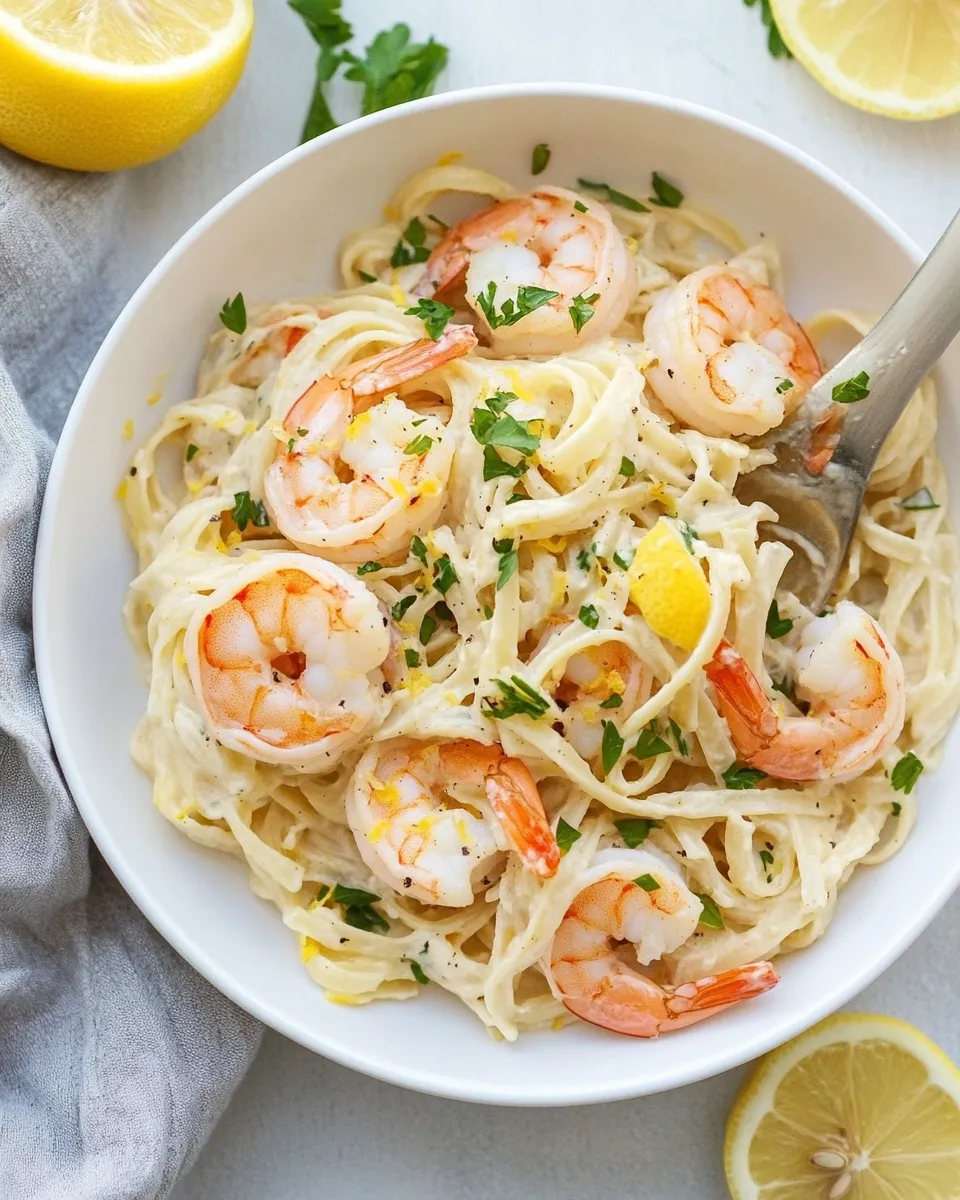 Classic Easy Lemon Garlic Shrimp Pasta (Dairy-Free) image
