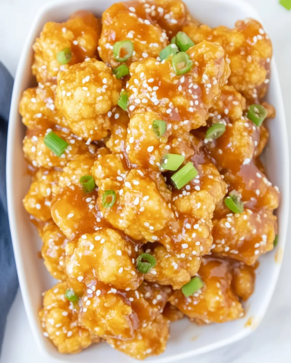 Easy General Tsos Cauliflower food shot