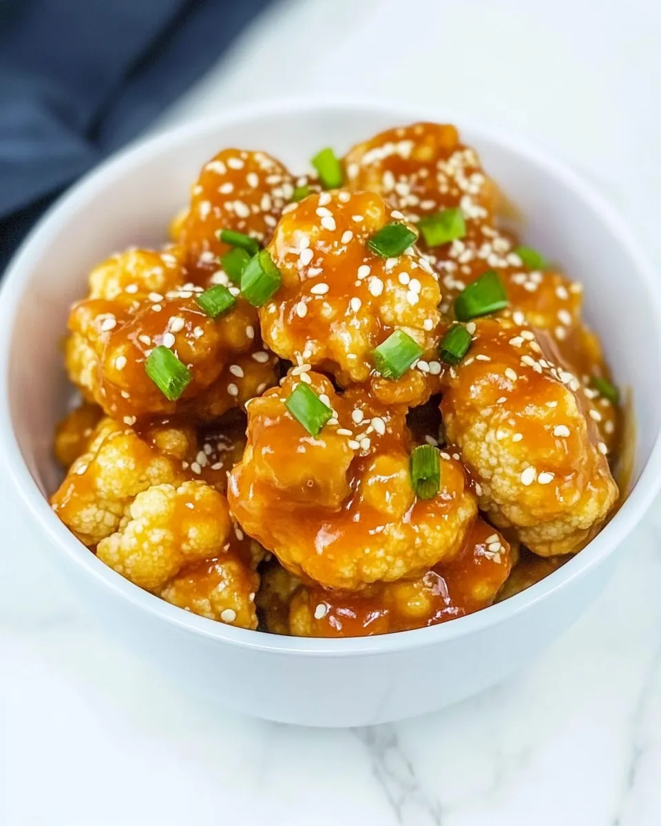 Delicious General Tsos Cauliflower plate image