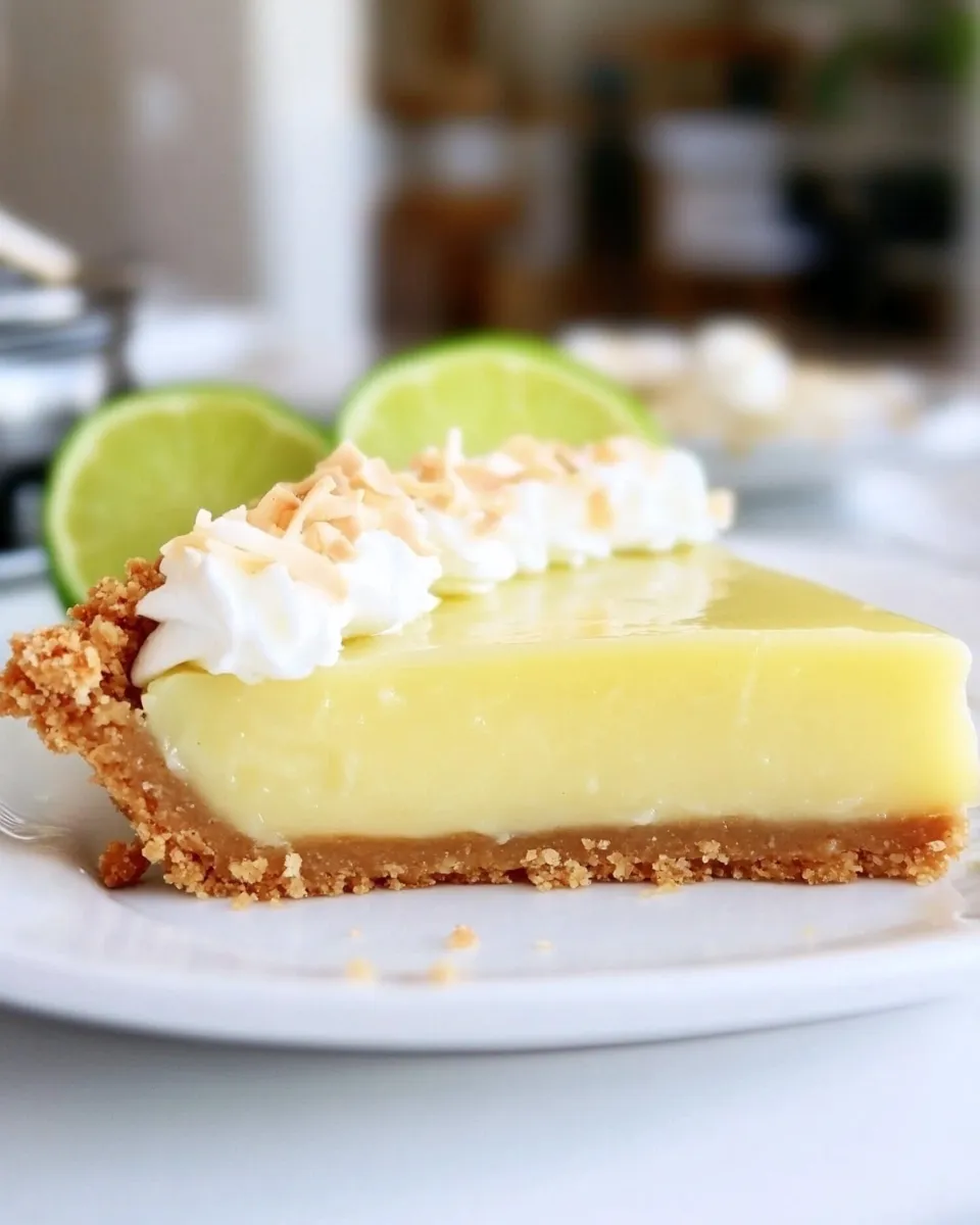 Classic Key Lime Pie with Coconut Macaroon Crust recipe image