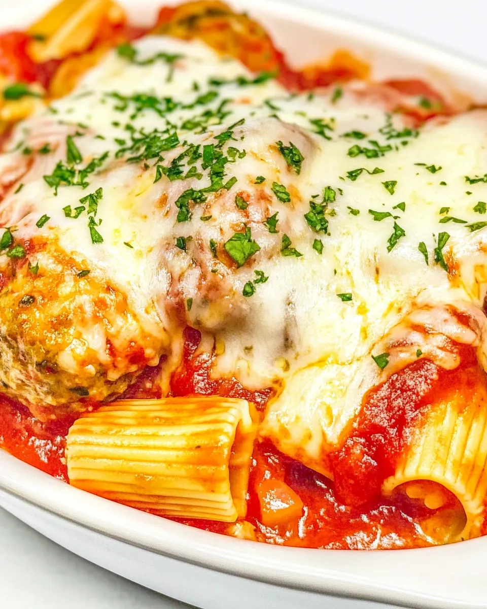 Easy Meatball Rigatoni dish photo