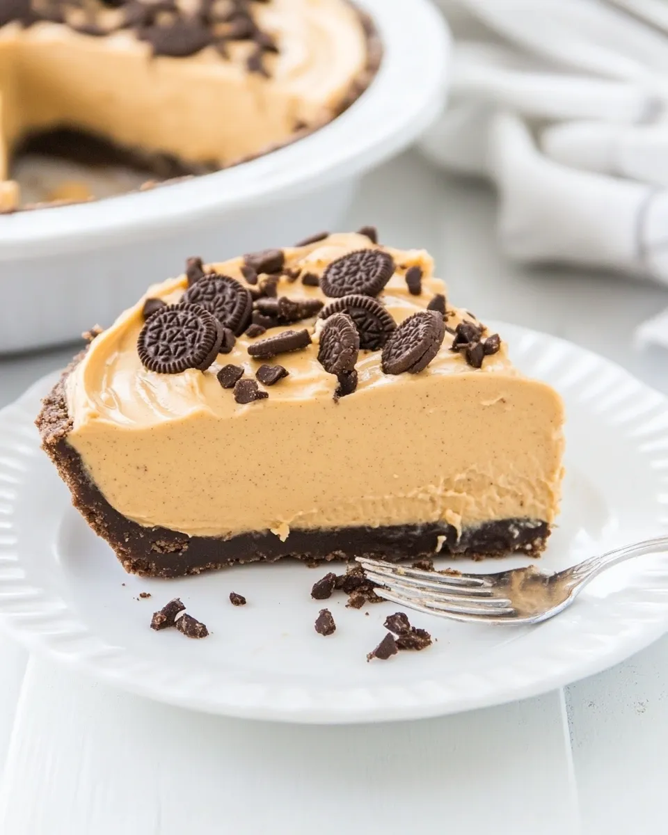 Classic No-Bake Peanut Butter Silk Oreo Pie dish photo