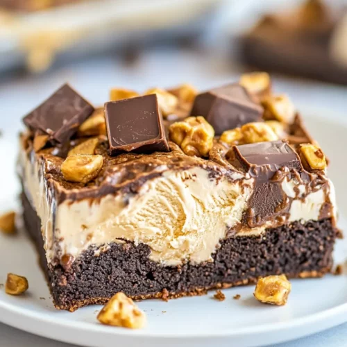 Homemade Peanut Butter Ice Cream Brownies photo