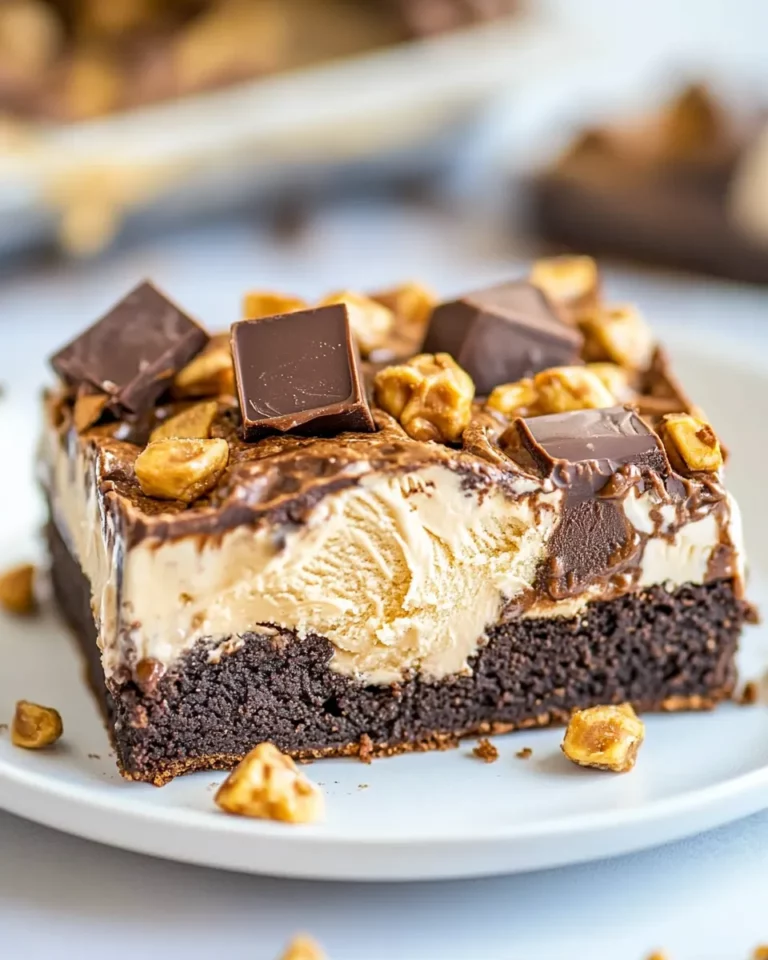 Homemade Peanut Butter Ice Cream Brownies photo