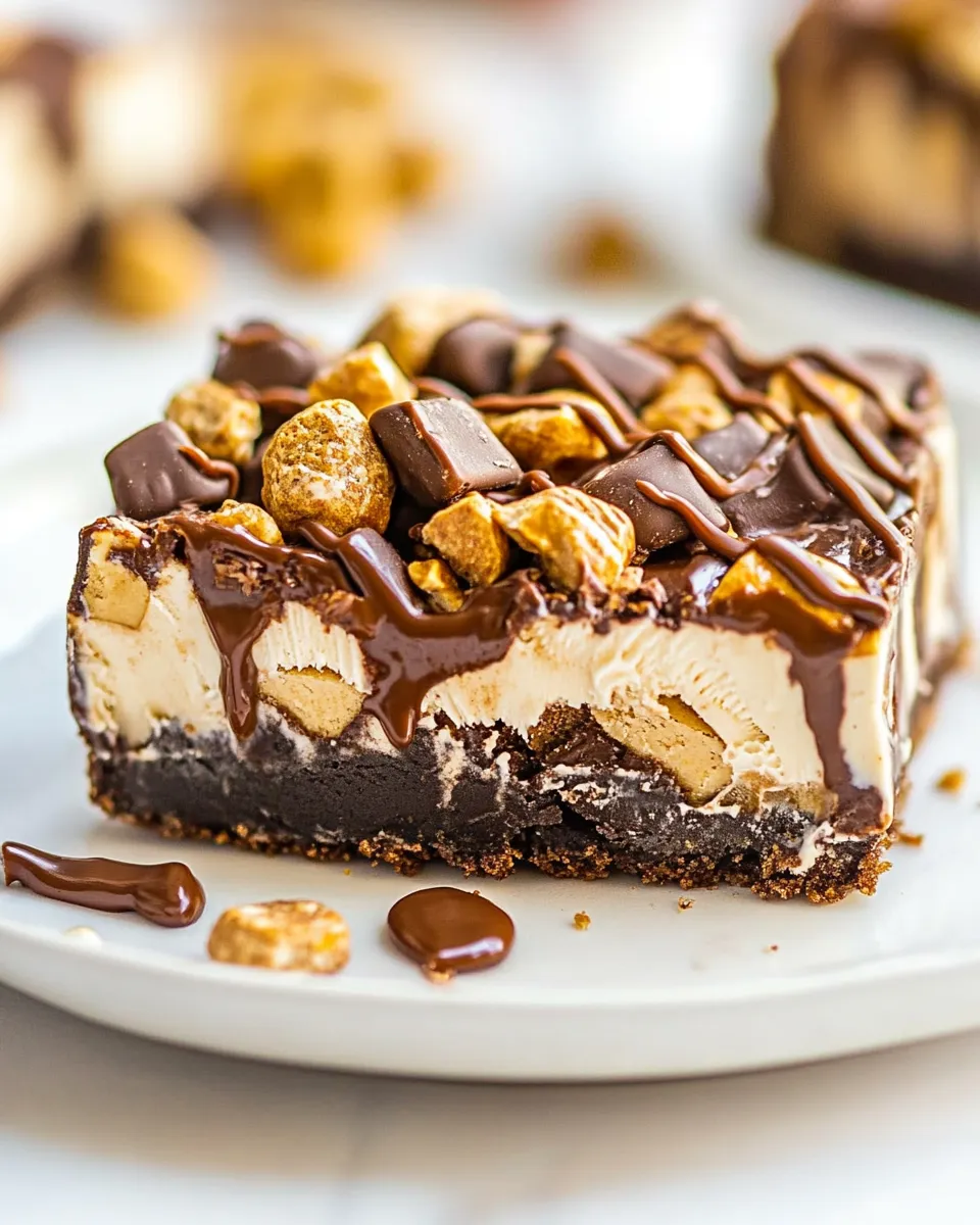 Delicious Peanut Butter Ice Cream Brownies shot