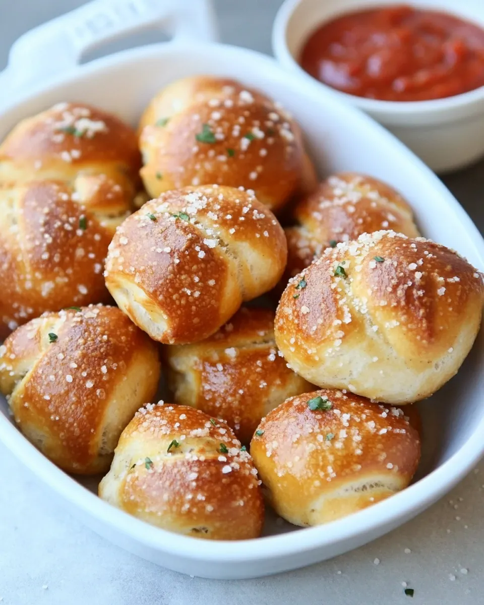Delicious Pizza Pretzel Bites plate image