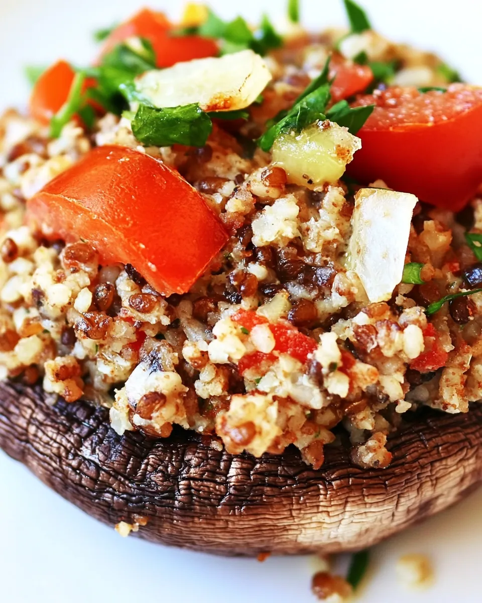 Easy Quinoa Stuffed Portobello Mushrooms recipe image
