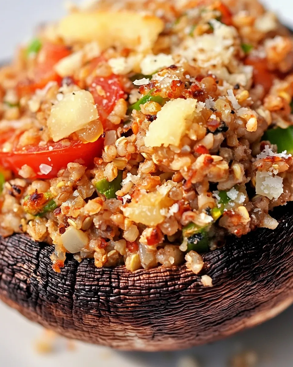 Healthy Quinoa Stuffed Portobello Mushrooms dish photo