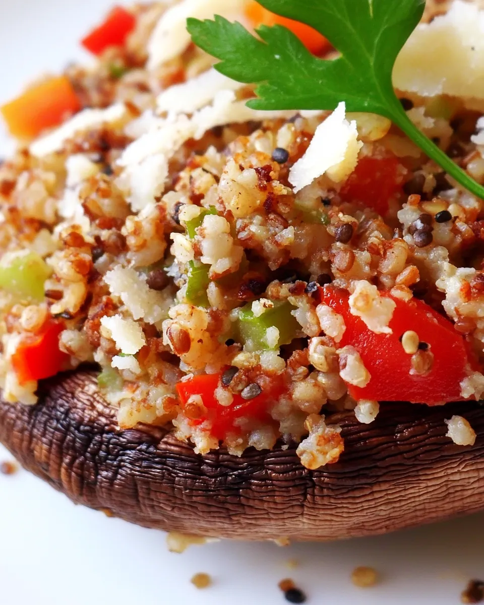 Classic Quinoa Stuffed Portobello Mushrooms food shot
