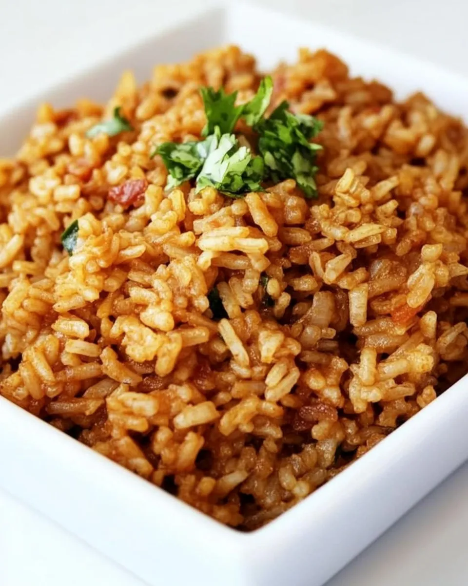 Easy Restaurant Style Mexican Rice food shot