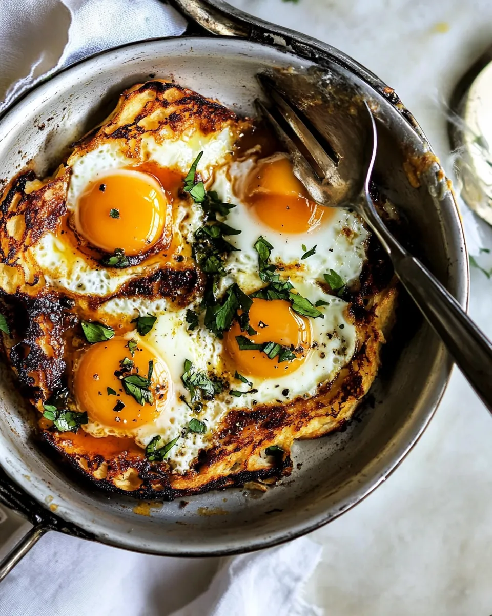 Delicious Spicy Moroccan Fried Eggs. plate image