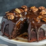 Homemade Turtle Cake (Chocolate Brownie Cake Recipe) recipe photo