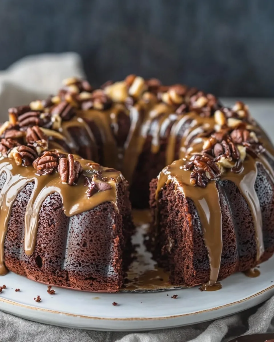 Delicious Turtle Cake (Chocolate Brownie Cake Recipe) image